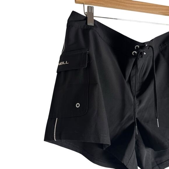 O’Neill Hyperfreak Black Saltwater Solids Stretch 5" Boardshorts Women’s Size 13 - Picture 7 of 7